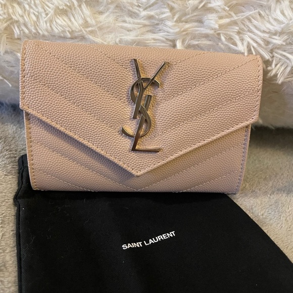 Barely Used Auth SAINT LAURENT Cassandre Matelassé Small Envelope Wallet - Picture 1 of 8